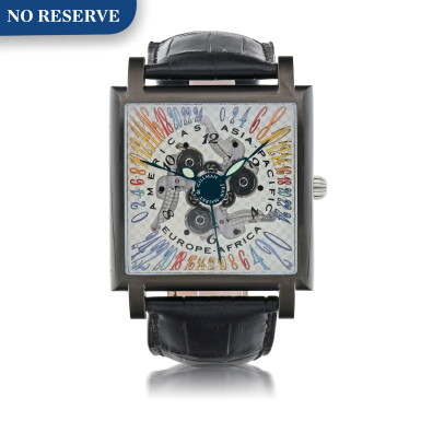 View full screen - View 1 of Lot 417. CONTINENTES PVD-COATED STAINLESS STEEL MULTI TIME-ZONE WRISTWATCH CIRCA 2005.