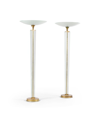 View full screen - View 1 of Lot 54. Pair of floor lamps, circa 1980.