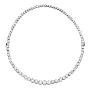 View full screen - View 1 of Lot 195. Diamond rivière necklace/bracelets, early 20th century.