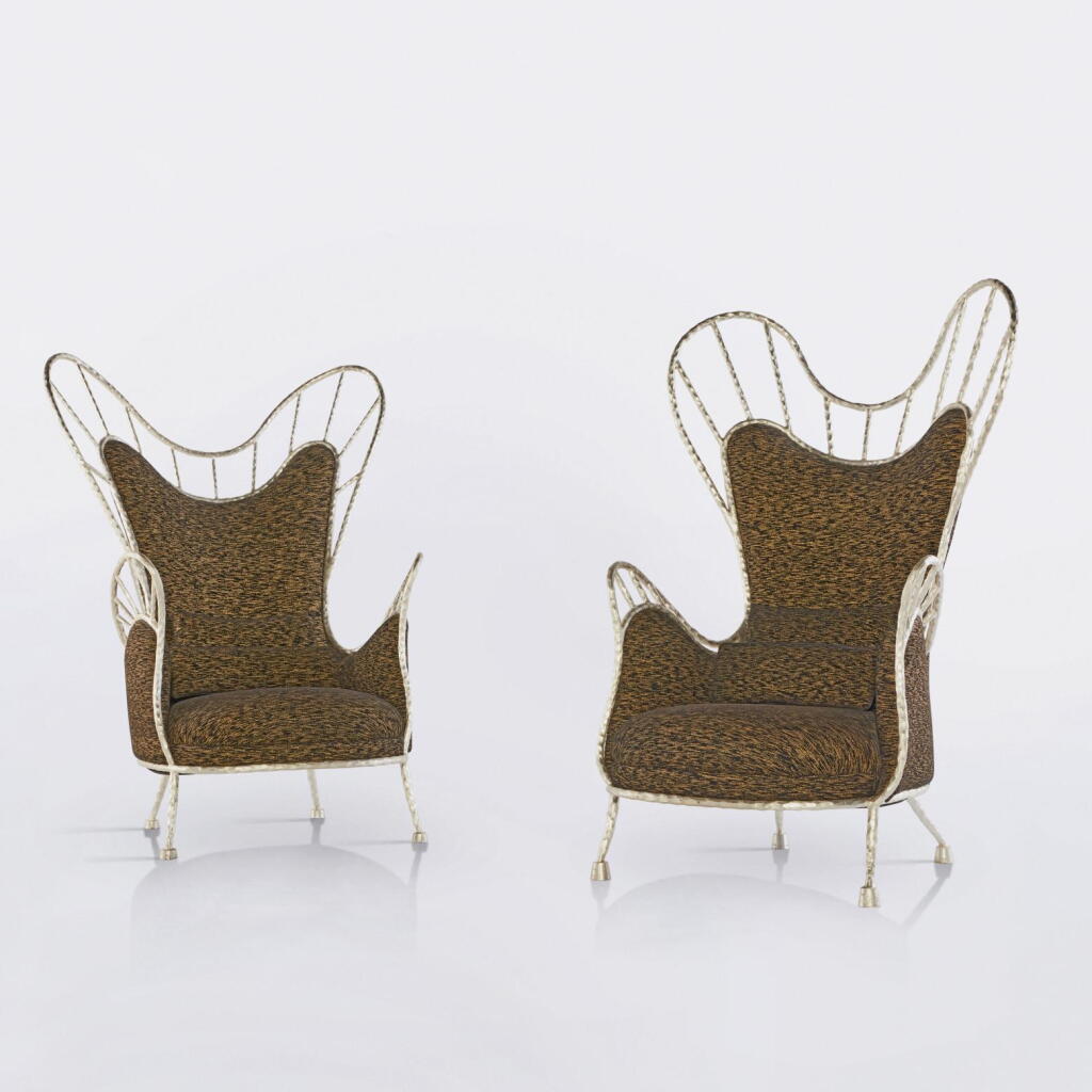 View full screen - View 1 of Lot 551. Pair of Prototype Armchairs.