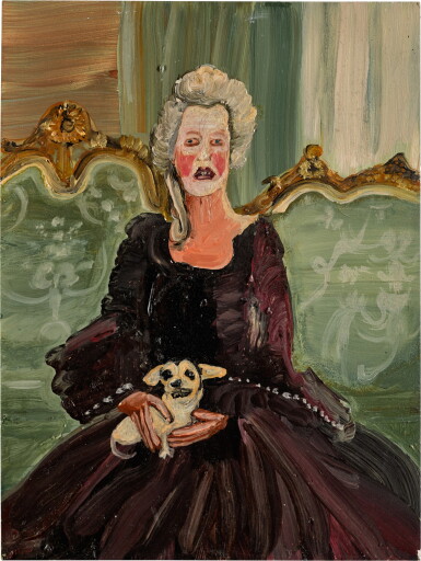 View full screen - View 1 of Lot 205. GENIEVE FIGGIS | UNTITLED (LADY WITH A DOG).