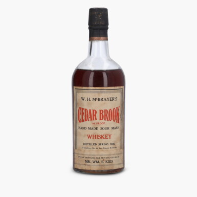 View full screen - View 1 of Lot 2404. W. H. McBrayer’s Cedar Brook Private Bottling 95 Proof 1896 (1 Bottle 1/5 Gallon).