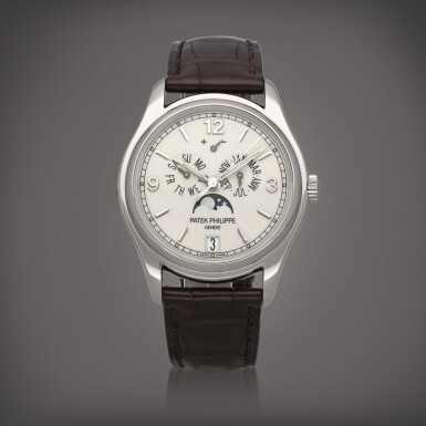 View full screen - View 1 of Lot 418. Reference 5146G | A white gold annual calendar wristwatch with moon phases and power reserve indication | Circa 2017.