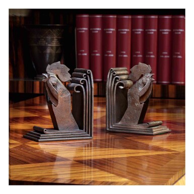 View full screen - View 1 of Lot 210. Pair of "Rooster" Bookends.