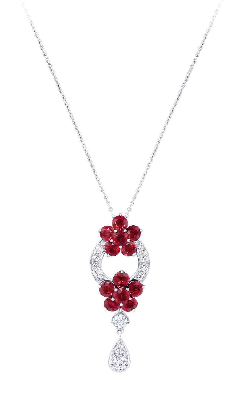 View full screen - View 1 of Lot 34. GRAFF | RUBY AND DIAMOND PENDANT-NECKLACE.