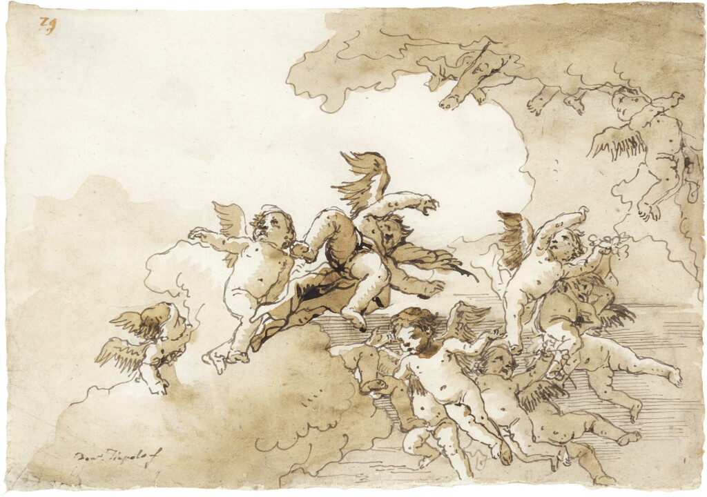 View full screen - View 1 of Lot 33. Putti in the clouds.