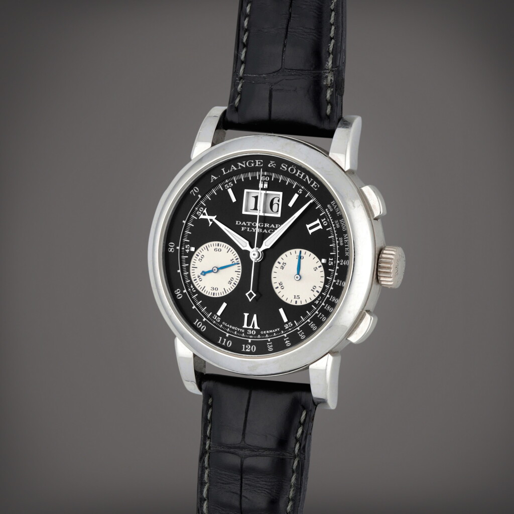 View full screen - View 1 of Lot 31. Datograph Flyback, Reference 403.035 | A platinum flyback chronograph wristwatch with digital date display | Circa 2004.