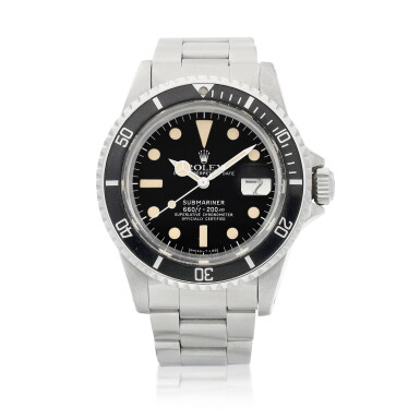 View full screen - View 1 of Lot 8029. Submariner, Reference 1680, A stainless steel wristwatch with date and bracelet, Circa 1978 | 勞力士 Submariner 型號1680 精鋼鏈帶腕錶,備日期顯示,約1978年製.