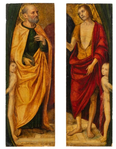 View full screen - View 1 of Lot 37. Saint Peter ; Saint John the Baptist | Saint Pierre ; Saint Jean-Baptiste.