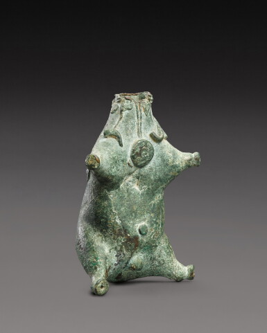 View full screen - View 1 of Lot 263. A Roman Bronze Wineskin Balsamarium, circa 2nd Century A.D..