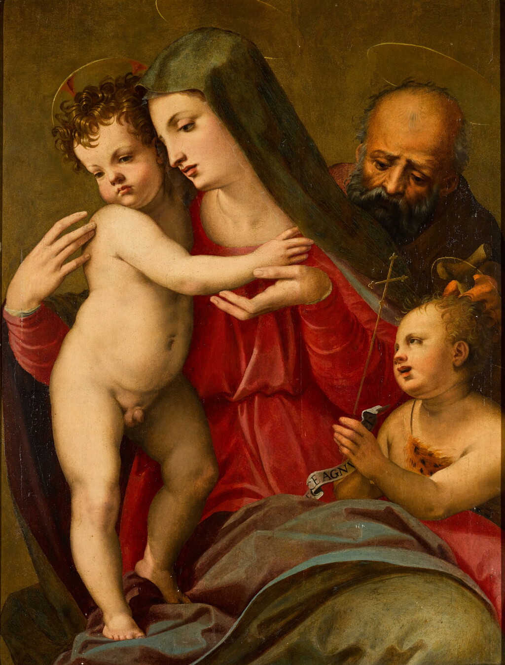 View full screen - View 1 of Lot 59. MICHELE TOSINI, CALLED MICHELE DI RIDOLFO DEL GHIRLANDAIO | THE HOLY FAMILY WITH THE YOUNG SAINT JOHN THE BAPTIST.