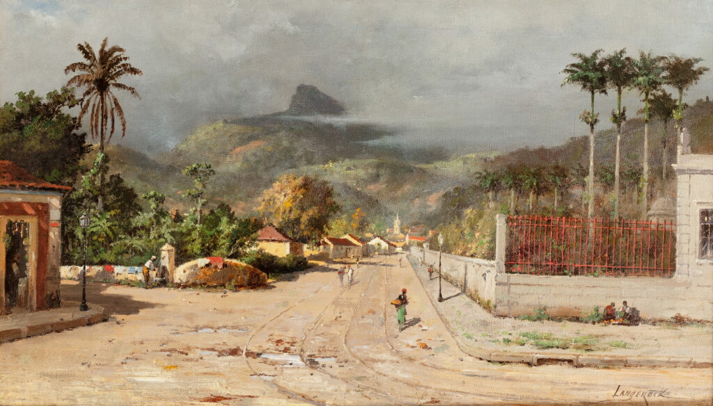 View full screen - View 1 of Lot 142. A street in Rio de Janeiro | Une rue à Rio de Janeiro.