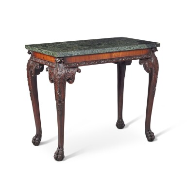View full screen - View 1 of Lot 89. A George II Style Carved Mahogany Side Table, Probably 19th Century.