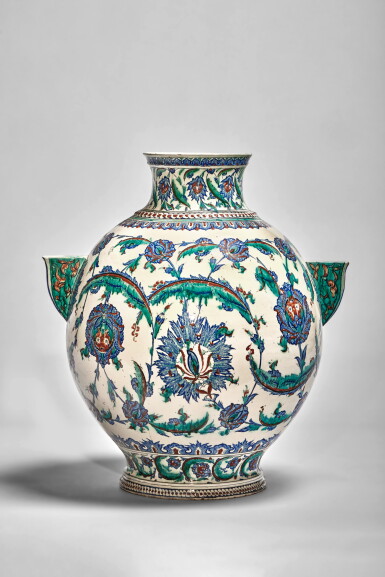 View full screen - View 1 of Lot 590. A Cantagalli Iznik-Style Pottery Vase, Late 19th Century.