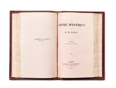 View full screen - View 1 of Lot 54. Les Proscrits, Histoire intellectuelle de Louis Lambert et Séraphîta. Paris, Werdet, 1835. Exemplaire sur papier rose. Édition originale de Séraphîta, dédiée à Mme Hanska..
