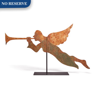 View full screen - View 1 of Lot 341. Sheet Metal Archangel Gabriel Weathervane, late 19th Century.