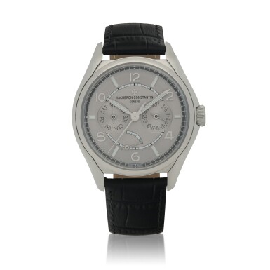 View full screen - View 1 of Lot 551. Fiftysix Day-Date, Ref. 4400E/000A-B437 Stainless steel wristwatch with day, date and power reserve indication Circa 2021.