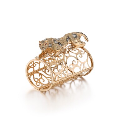 View full screen - View 1 of Lot 74. Ruby, coloured diamond and diamond cuff.