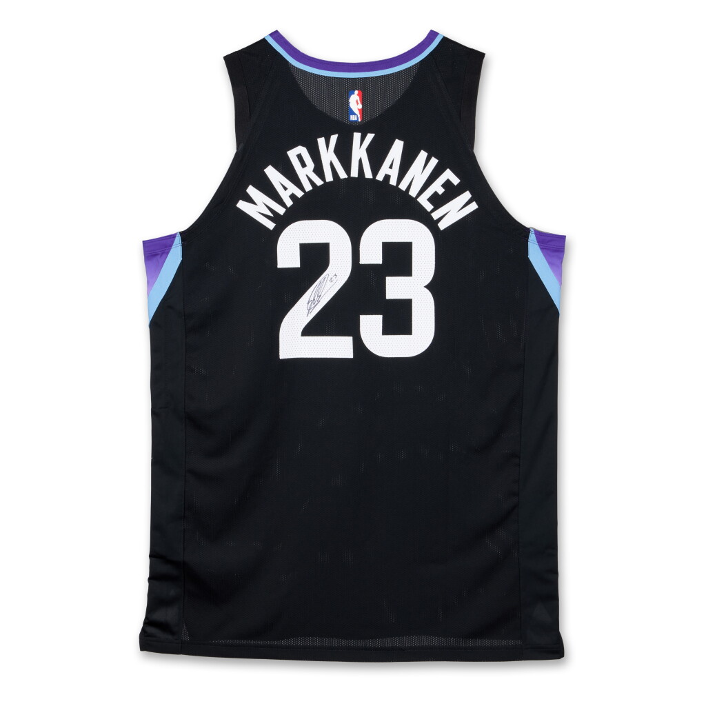 View full screen - View 1 of Lot 13. Lauri Markkanen Utah Jazz 2024-2025 Game Issued and Signed Statement Edition Jersey .