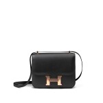 Noir Epsom Mini Constance 18 Rose Gold Hardware, 2021