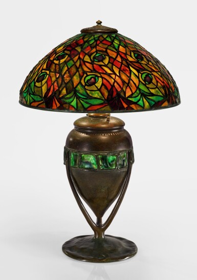 View full screen - View 1 of Lot 424. TIFFANY STUDIOS | "PEACOCK" TABLE LAMP.