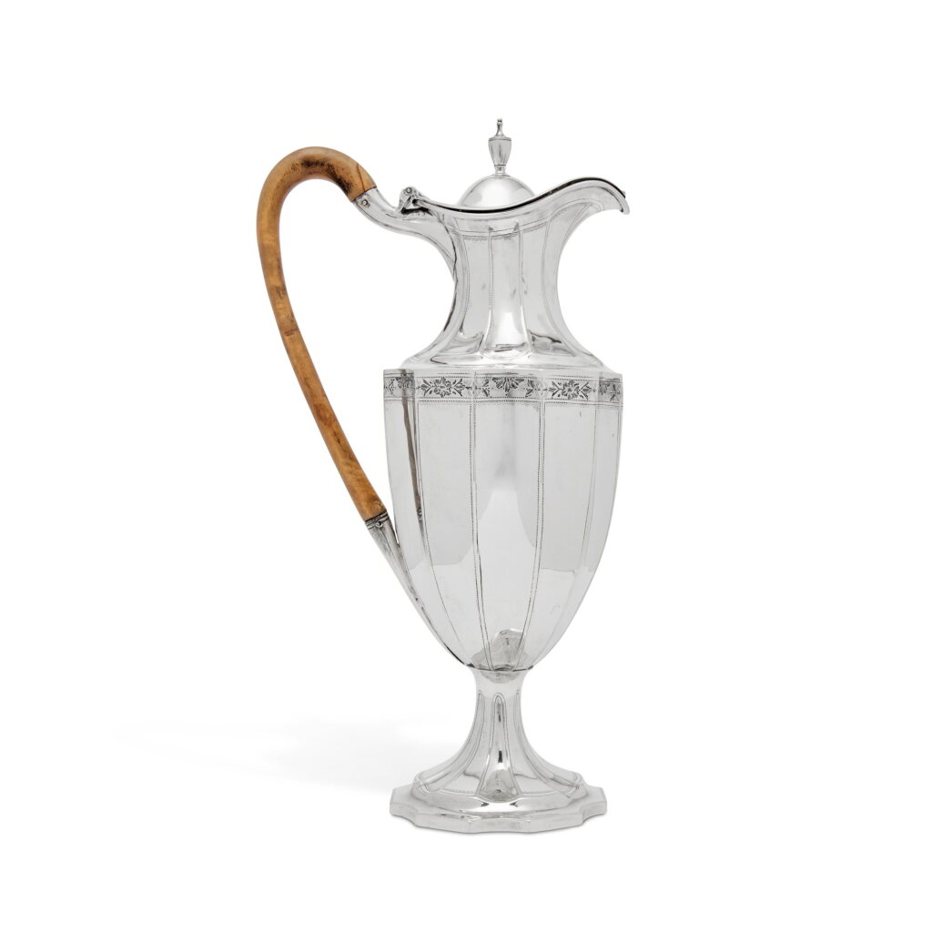 View full screen - View 1 of Lot 220. A George III Silver Hot Water Jug, Charles Aldridge, London, 1791.