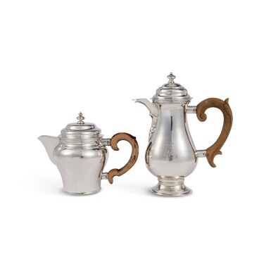 View full screen - View 1 of Lot 40. A Hungarian Silver Coffee Pot and Hot Milk Jug, Late 18th Century.