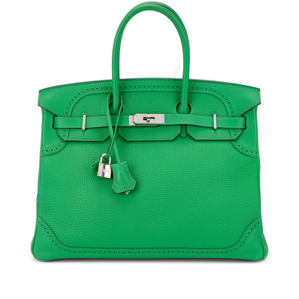View full screen - View 1 of Lot 596. Limited Edition Bambou Togo and Swift Ghillies Birkin 35 Palladium Hardware, 2015 and Twillies.