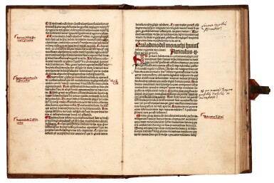 View full screen - View 1 of Lot 249. Tritheim, De triplici regione claustralium, Mainz, 1498, contemporary half calf.