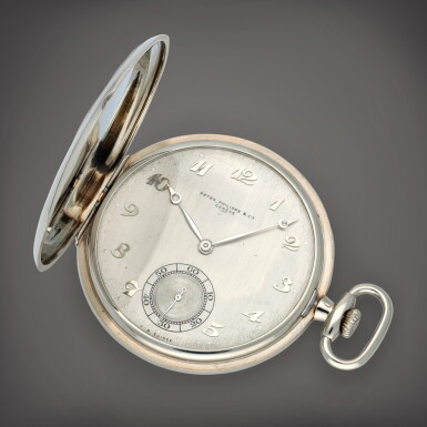 View full screen - View 1 of Lot 351. A white gold hunting cased watch with lever escapement | Circa 1917.