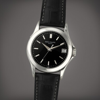 View full screen - View 1 of Lot 18. Calatrava, Reference 5107P | A platinum wristwatch with date | Circa 2004.