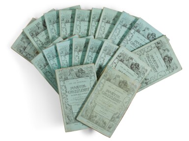 View full screen - View 1 of Lot 88. Dickens, Martin Chuzzlewit, 1843-44, in the original 19/20 parts.