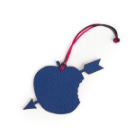 Blue and Orange "Pomme Croquée" Charm in Epsom Leather, 2003