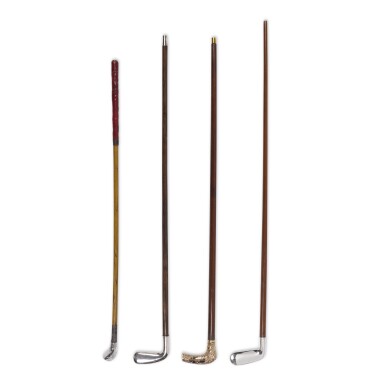 View full screen - View 1 of Lot 1041. Three Silver-Handled Walking Sticks, Early 20th Century.