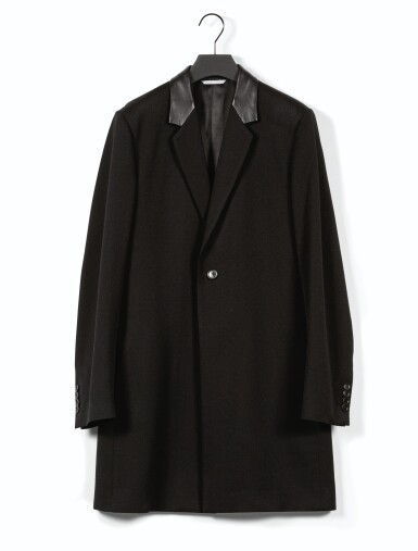 View full screen - View 1 of Lot 690. Black wool coat, circa 2000 | Veste redingote en laine noire, circa 2000.