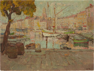 View full screen - View 1 of Lot 779. 勒邁耶 Adrien Jean Le Mayeur de Merprès | 聖特羅佩的碼頭 Quais a St Tropez.