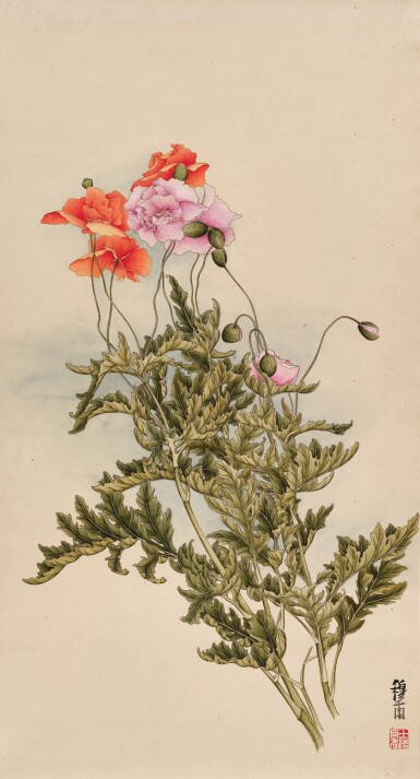View full screen - View 1 of Lot 2682. 黃士陵 鸎粟 | Huang Shiling, Poppies.