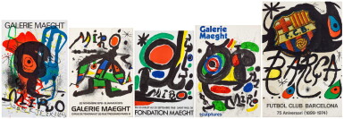 View full screen - View 1 of Lot 6258. Joan Miró 胡安・米羅 | lithograph posters (set of 5) 石板印刷海報(一套五幅).