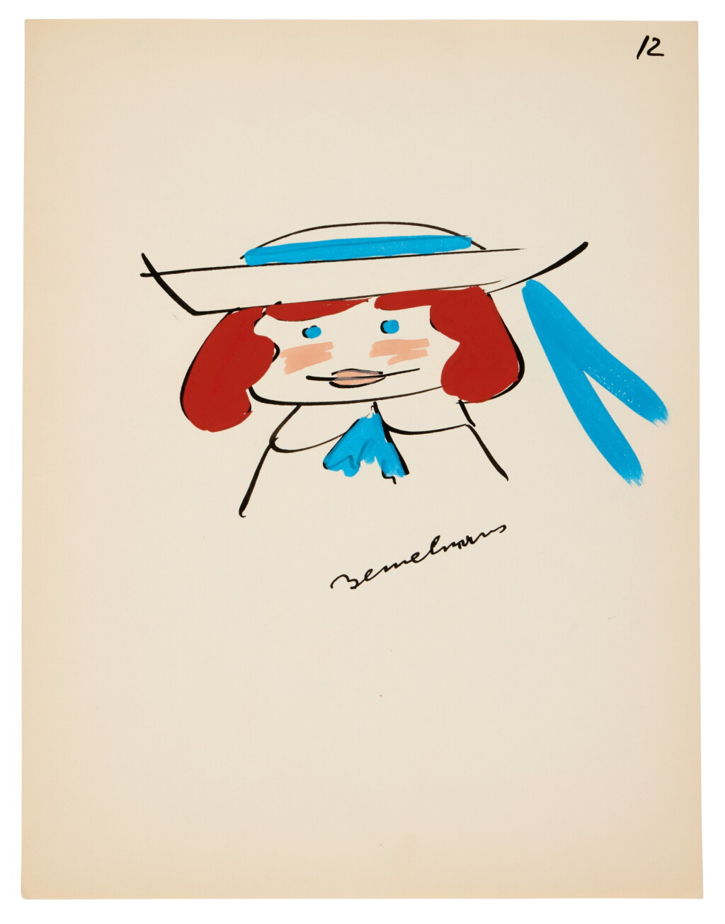 View full screen - View 1 of Lot 1075. Bemelmans, Ludwig | Portrait of Madeline.