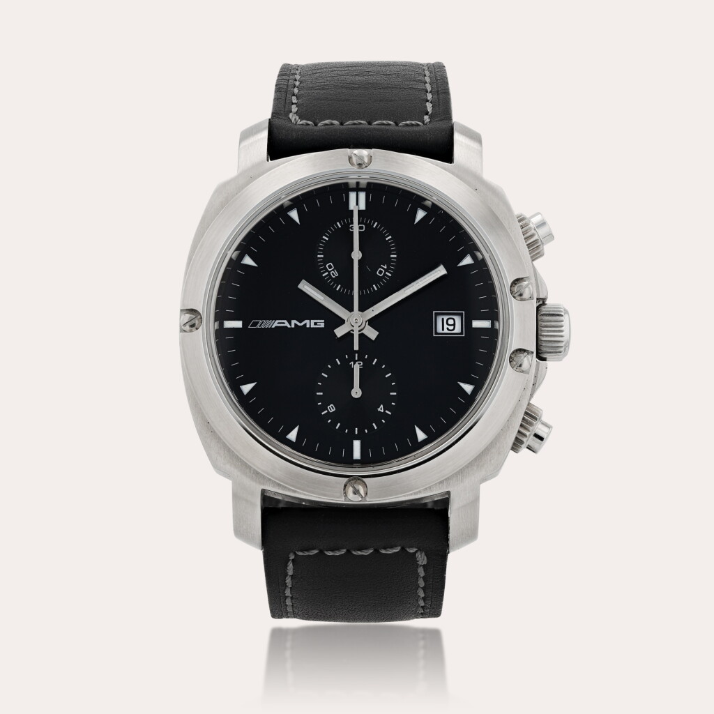 View full screen - View 1 of Lot 453. AMG Opera Meccana Cronoscopio, reference 2005 SE Montre bracelet chronographe en acier avec date | Stainless steel chronograph wristwatch with date Vers 2010 | Circa 2010.