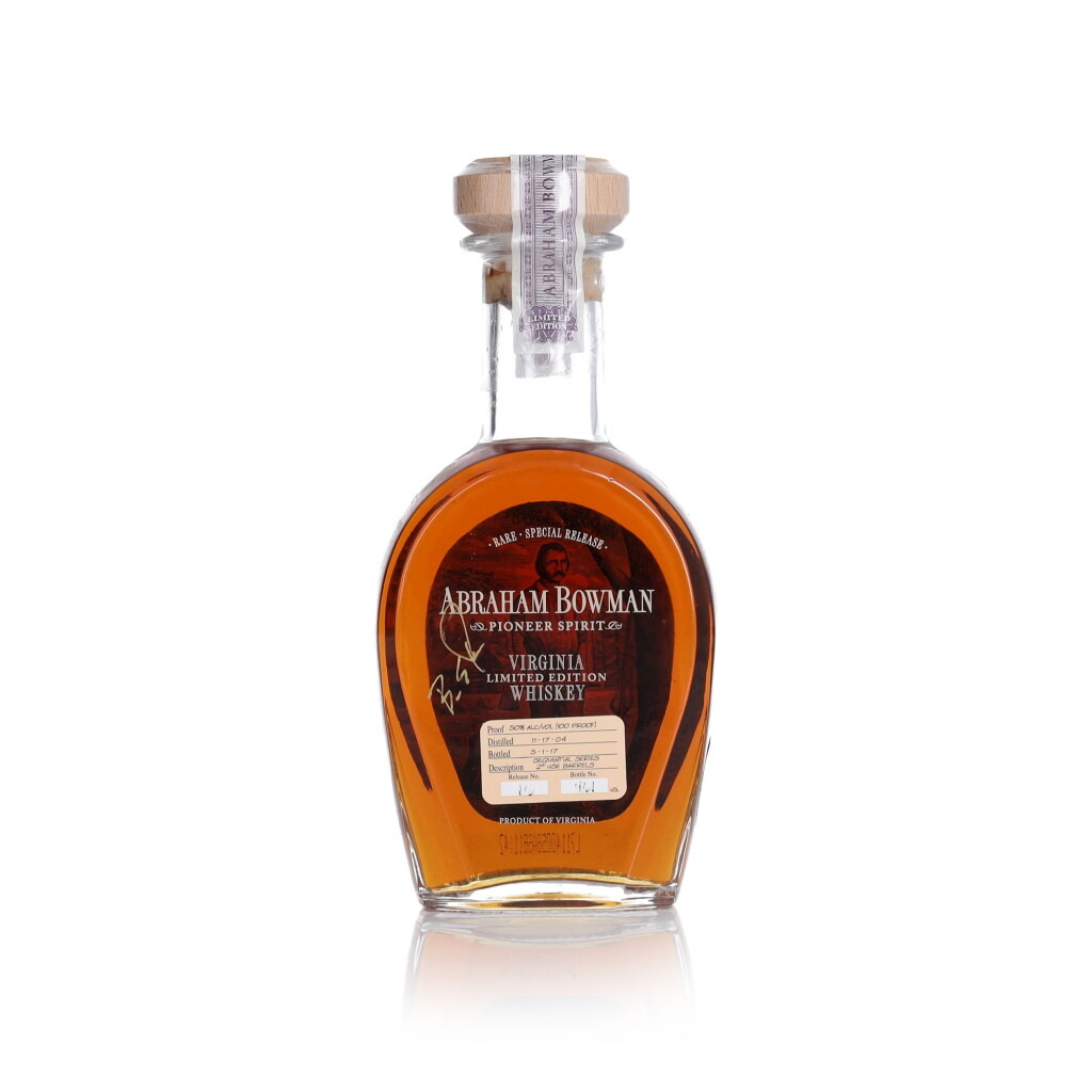 View full screen - View 1 of Lot 150. Abraham Bowman Sequential 2nd Use Barrel 100 Proof 2004 (1 BT 37.5 cl).