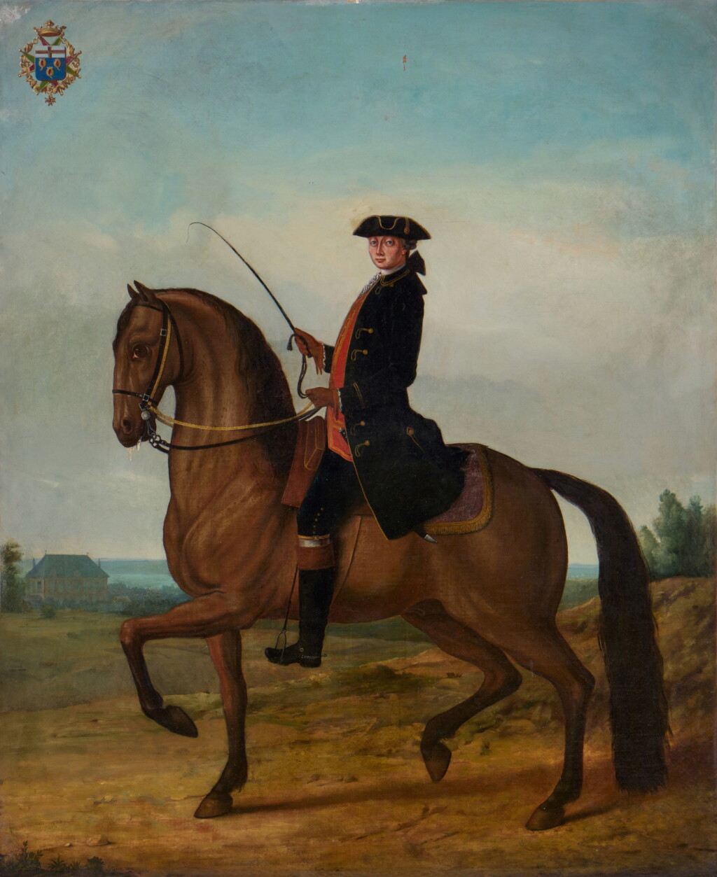 View full screen - View 1 of Lot 379. Equestrian Portrait of Pierre-Amable Hébert de La Pleignière.