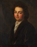 Portrait of a young man, bust-length, in a velvet coat with fur collar