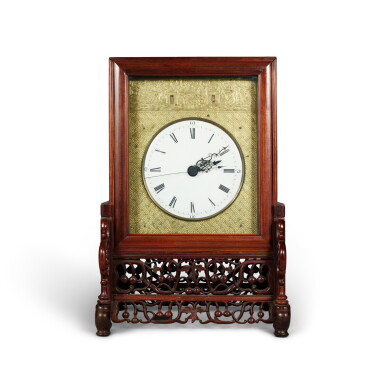 View full screen - View 1 of Lot 320. A Chinese Rosewood Mantel Clock, Circa 1900.
