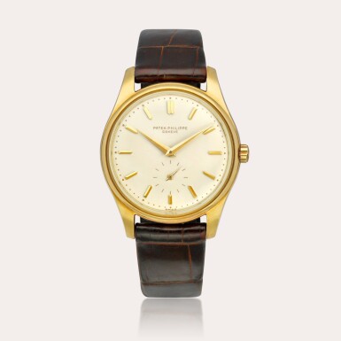 View full screen - View 1 of Lot 2254. Reference 3428 | A yellow gold wristwatch with enamel dial, Made in 1961.