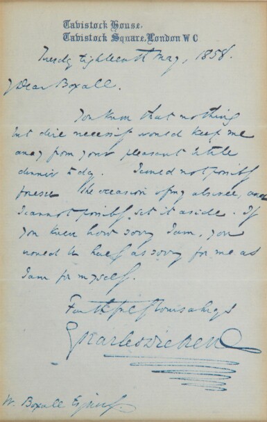 Dickens, Charles | Dickens writes to the future director of the National...