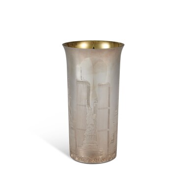 View full screen - View 1 of Lot 174. A Silver Beaker Or Vase, Richard Jarvis, Engraved By George Lukes, London, 2001.
