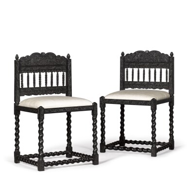 View full screen - View 1 of Lot 27. The Hamilton Palace 'Tudor Chairs'.