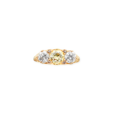 View full screen - View 1 of Lot 219. Colored Diamond and Diamond Ring.