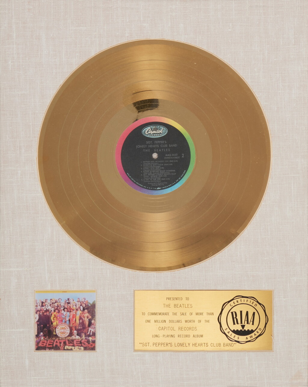 The Beatles | Gold record presented for "Sgt. Pepper's Lonely Hearts